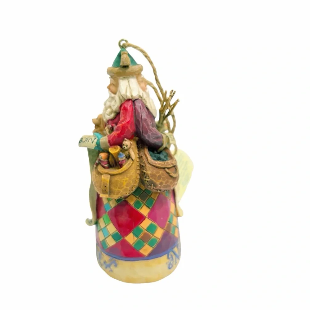 Jim Shore | Naughty or Nice Santa Ornament Double Sided